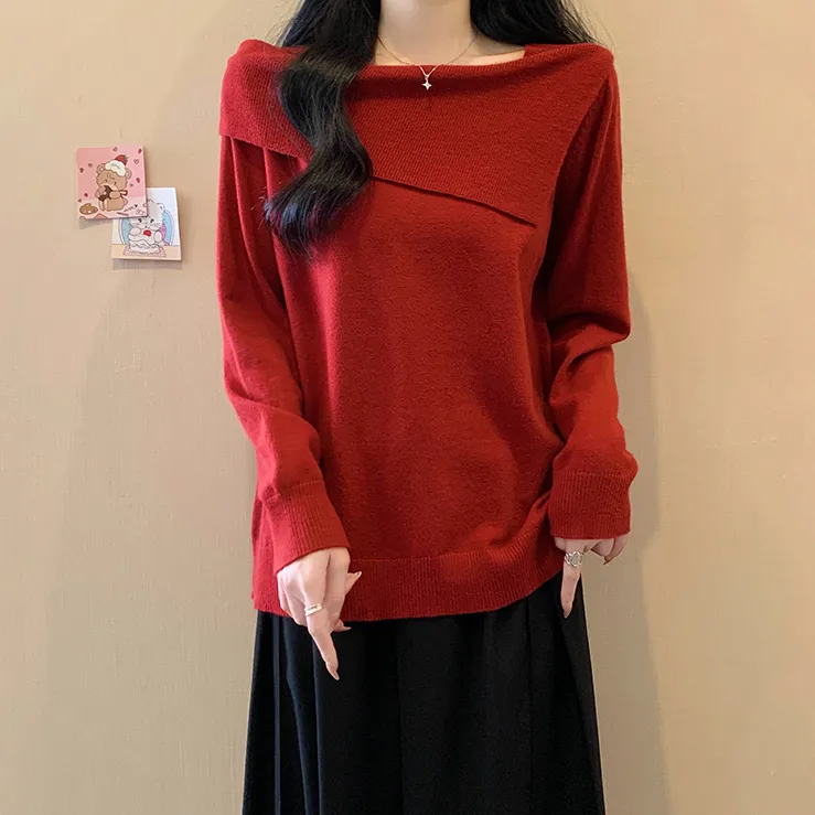 胖妹妹气质慵懒风针织衫女春季新款大码时尚百搭宽松遮肉显瘦上衣