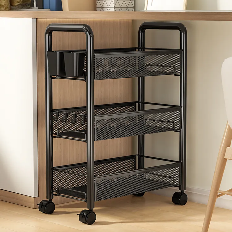 桌下可移动小推车置物架宿舍寝室多层带轮小型书架零食夹缝收纳柜