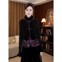 【紫云】新中式国风撞色丝绒对襟棉马甲MCGMF2289