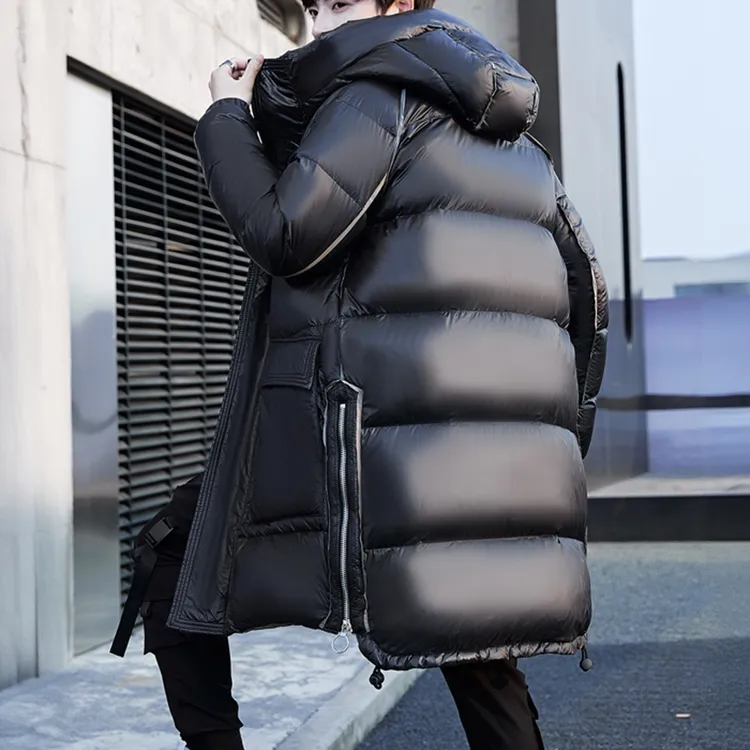 SIBONEULAT希敦纽勒羽绒服男中长款加绒加厚冬季韩版潮流连帽外套