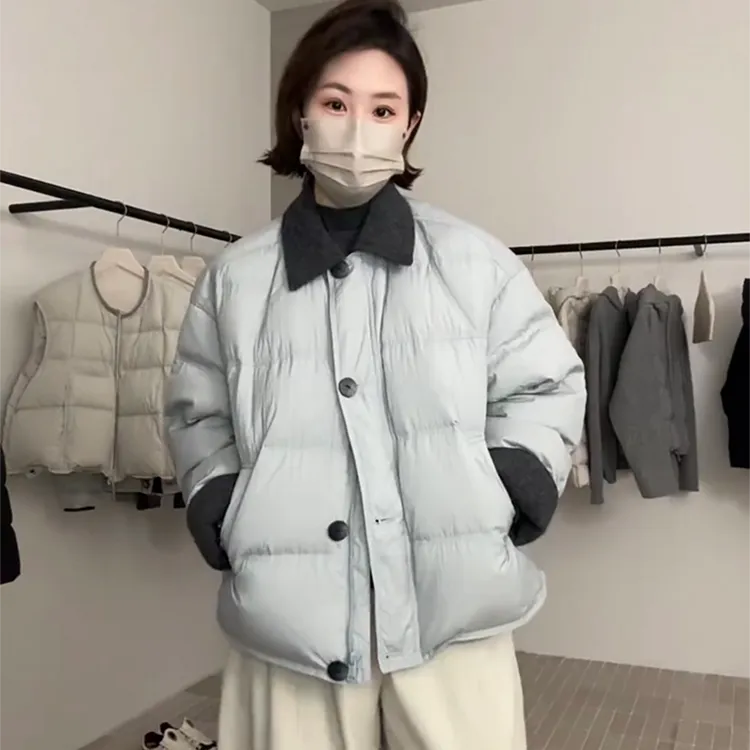 高级设计感白鸭绒羽绒服女2025冬季新款短款加厚保暖时尚通勤外套