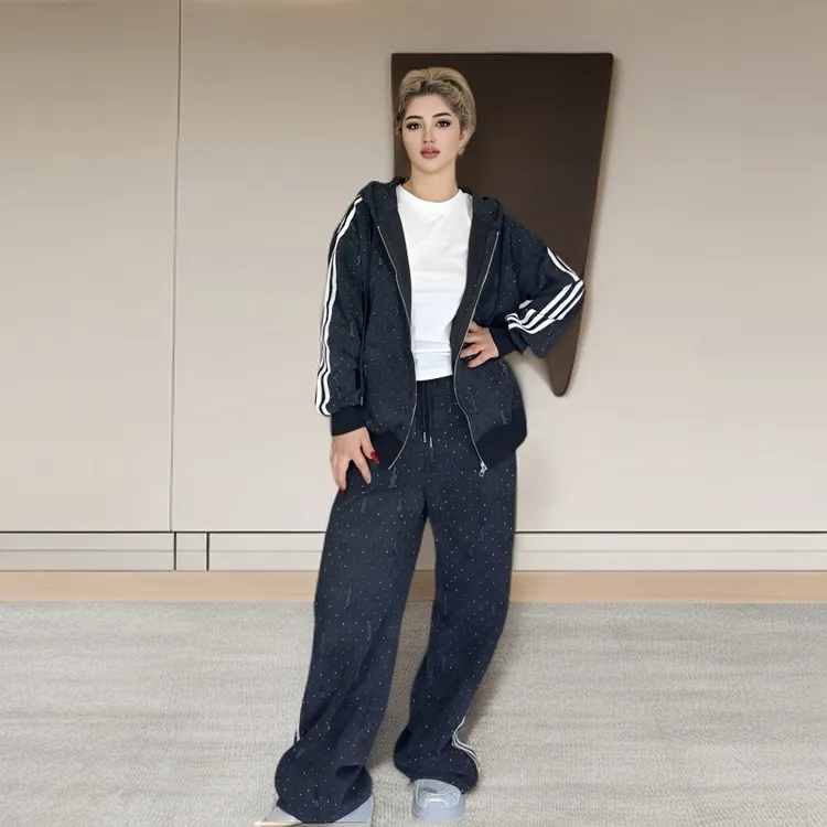 高级款运动薄款运动外套套装时尚潮流两见套