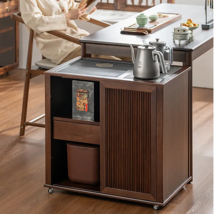 【名慕林】简约移动油漆工艺客厅沙发茶几茶柜木质工艺榫卯缅甸胡桃