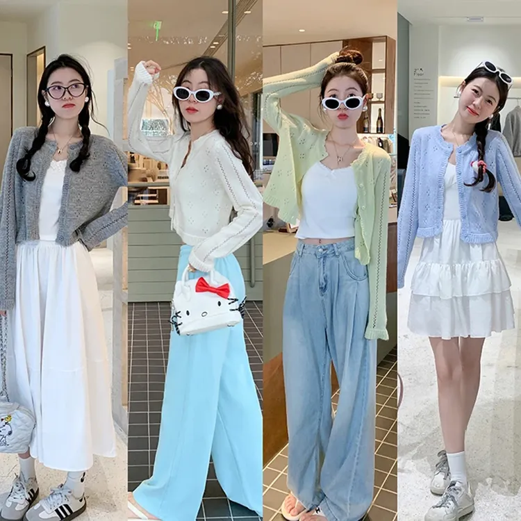 初夏欧若风轻奢凉感针织开衫2025新款轻奢显瘦夏季出游透气小衫