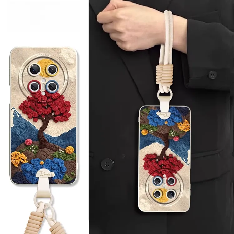 油画肌理玫瑰适用华为mate70手机壳mate60pro+保护套pura70新中式