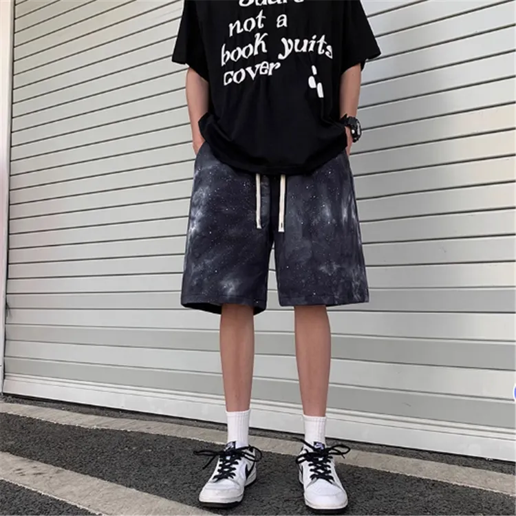 夏季新款扎染星空潮牌美式高街嘻哈中裤