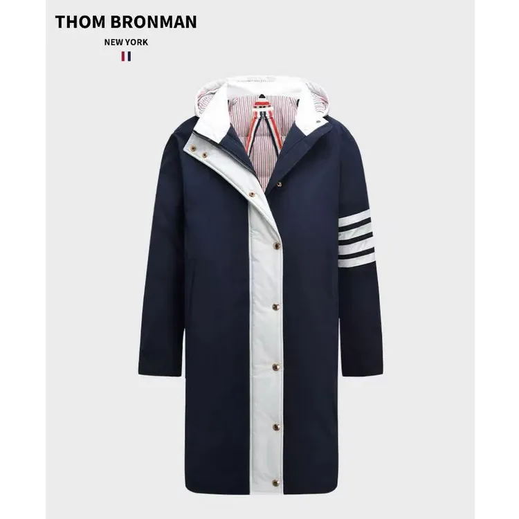 TB【官方正品】THOM BRONMAN汤姆布郎连帽羽绒服90白鸭绒冬季中长款