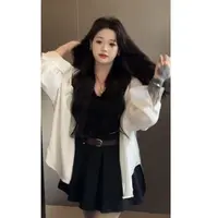 【小琳微胖女装】胖mm风休闲套装松弛感衬衫外套短裙套装蓝色系穿搭