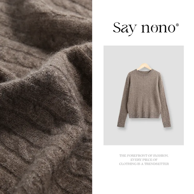 懒猫nono│Saynono 山羊牦牛绒圆领套头针织衫 /XXZS11528