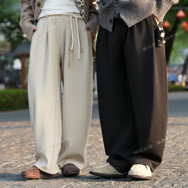 青式CYAN.C【草木之下】秋季宽松百搭垂感阔腿休闲裤长裤男女同款潮