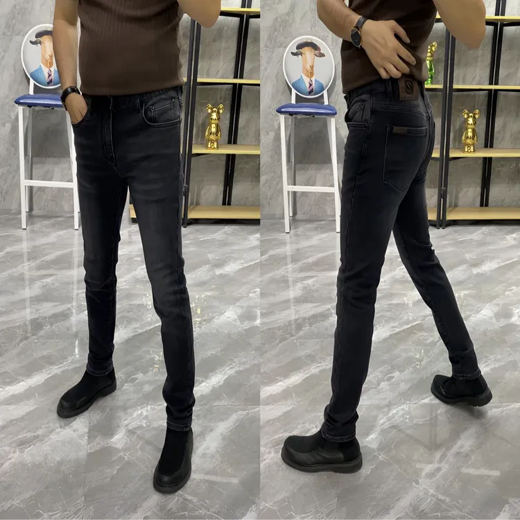 高品质男士灰休闲百搭修身弹力牛仔裤高品质韩版休闲时尚百搭