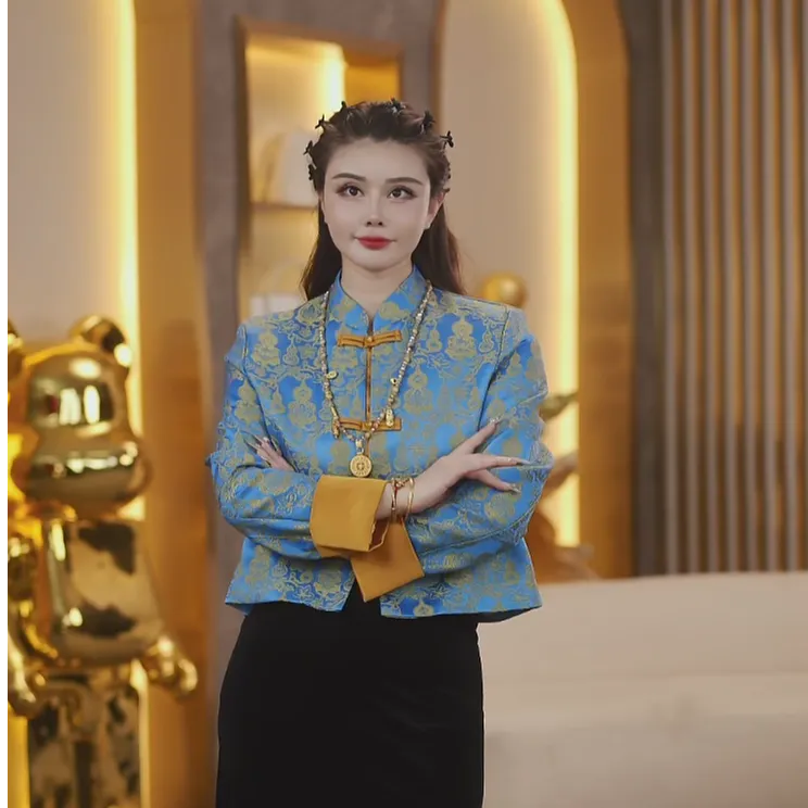 3801.-新国潮一字扣立领秋季外套