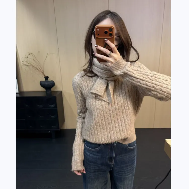 MILD OATH【慵懒老钱】羊毛骆驼绒显瘦百搭时尚高级宽松复古毛衣