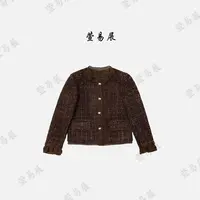 萱易展-羊毛肌理感桑蚕丝饰边贝壳小金扣显瘦百搭外套-WT092402