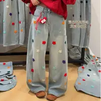 【苏苏精选】9359   圣诞系列  复合绒刺绣阔腿牛仔小弯刀