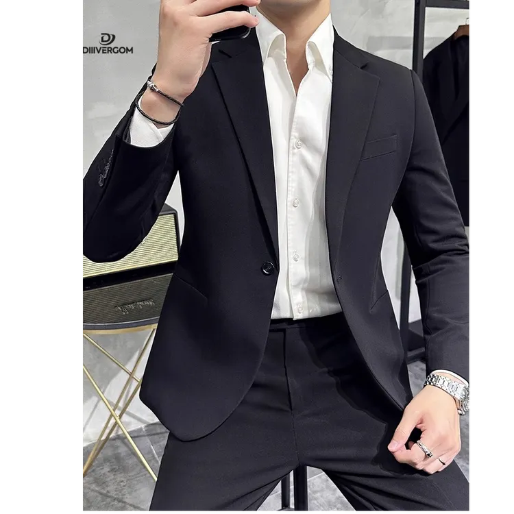 DIIIVERGOM休闲西装男士套装高级感韩版痞帅气新郎正装结婚小西服