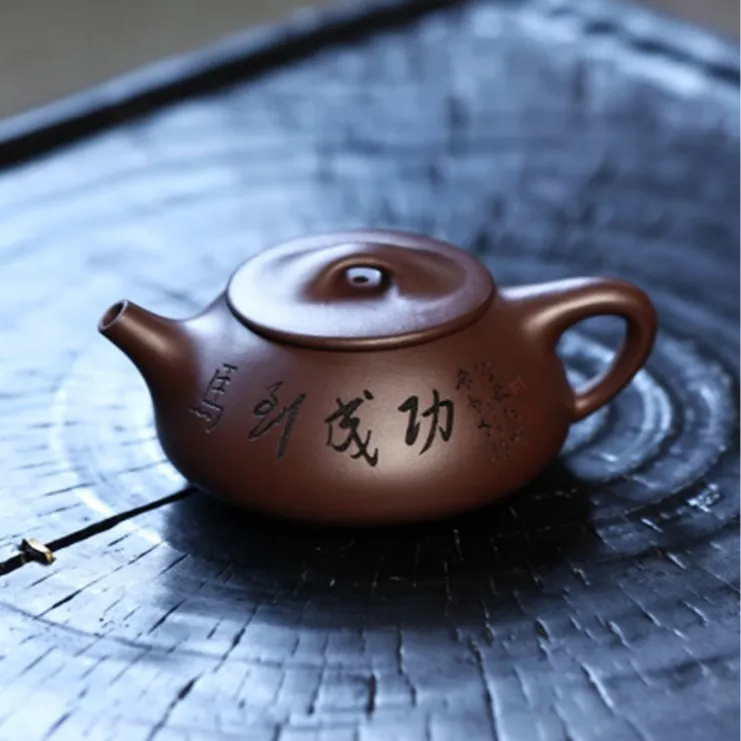 悲鸿马到成功景舟石瓢壶宜兴黄龙山原矿泥料泥壶