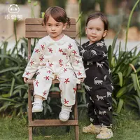 婴幼儿童连体衣外出保暖秋冬季男女宝宝抓绒可爱哈衣爬服春秋