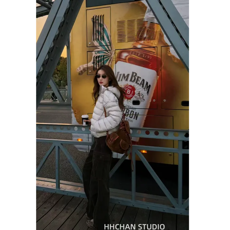 HH.CHAN“高智休闲”白鹅绒零压感连帽高级经典排骨羽绒HH55Q40276