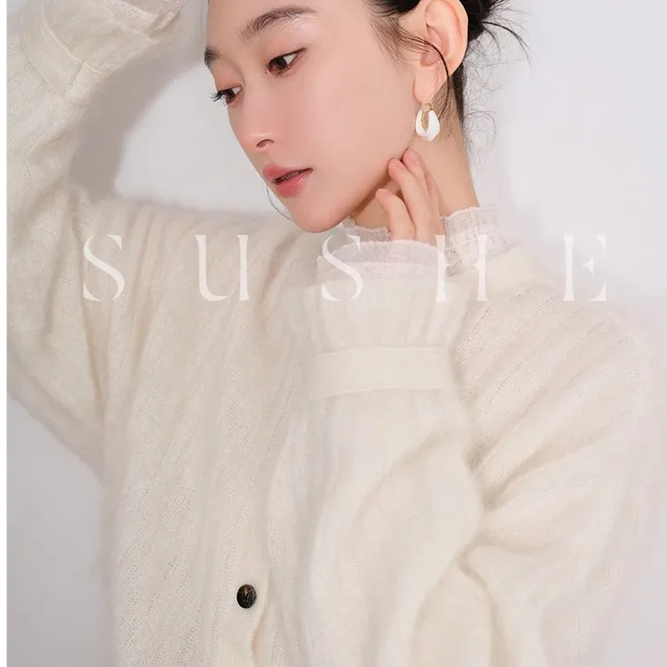 【徐若晗爱你沈惜凡同款】束皙SUSHE 软糯马海毛羊毛针织开衫外套
