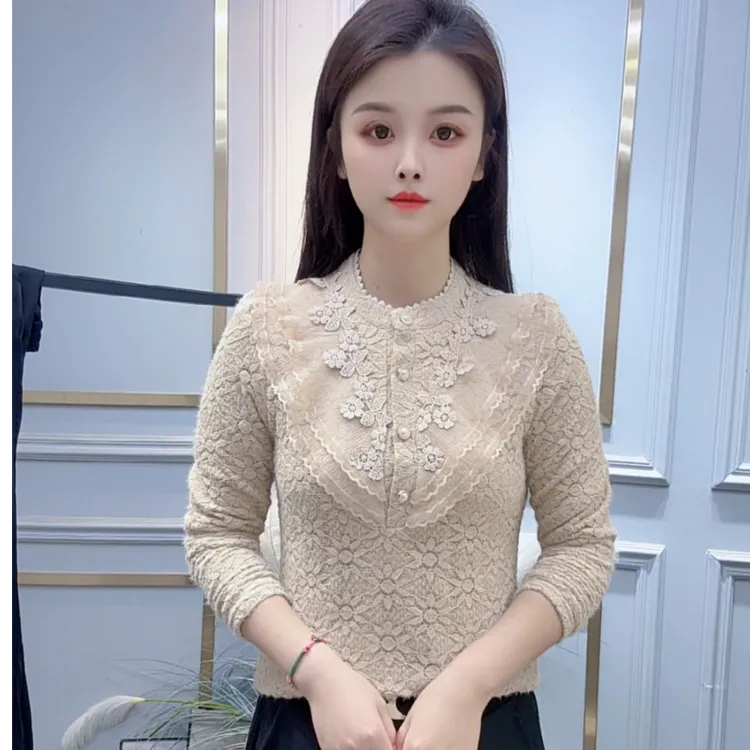 2025冬季新款时尚显瘦加绒遮肚长袖衬衫女百搭气质减龄设计感衬衣