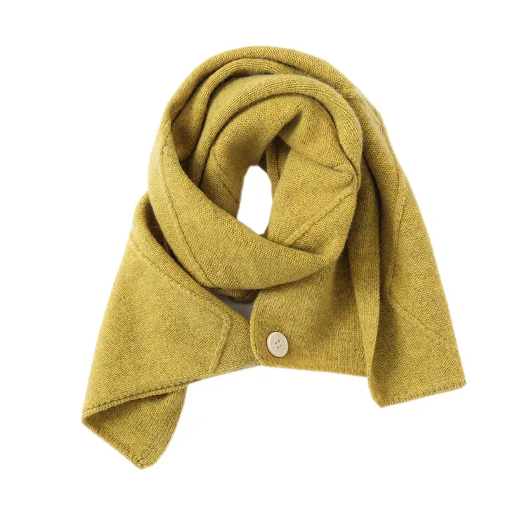 定制版~100%纯羊毛系扣围巾脖套披肩女秋冬款保暖多用设计感围脖