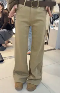 秋冬加绒新款卡其色直筒裤#310