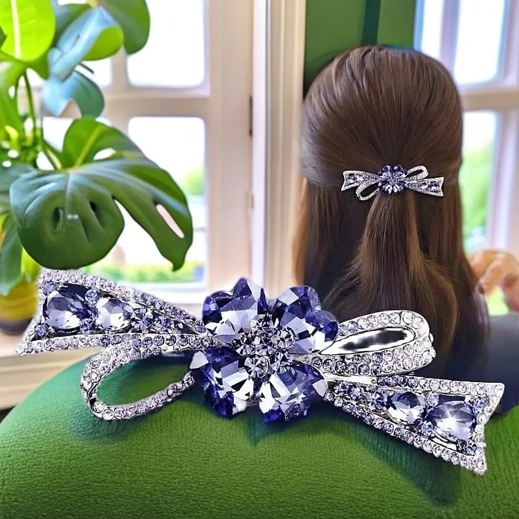 高端水钻夹子8.8厘米妈妈后脑勺鲨鱼夹高级感头饰品