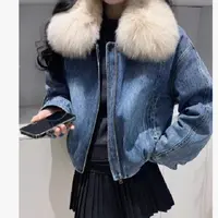 气质毛领短款外套女2025冬季新款洋气时尚显瘦外套