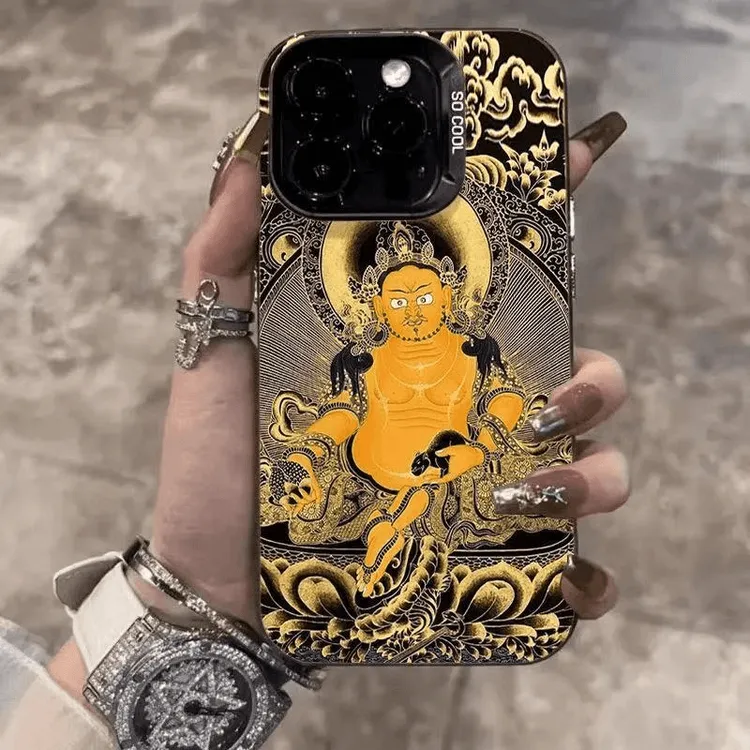 黑金财神适用于苹果iqoo华为oppo小米17vivo一加彩银手机防摔壳