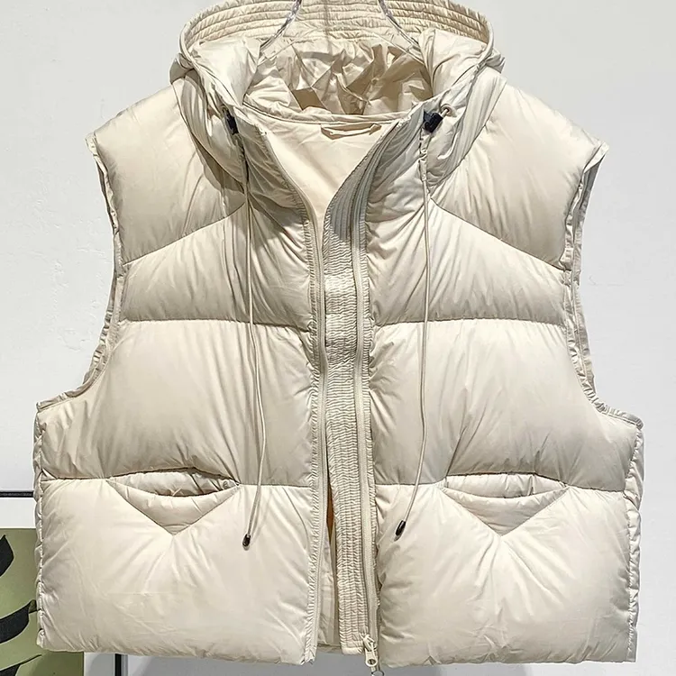 女装羽羽保暖时尚马甲短款百搭外穿韩版秋冬连帽加厚085