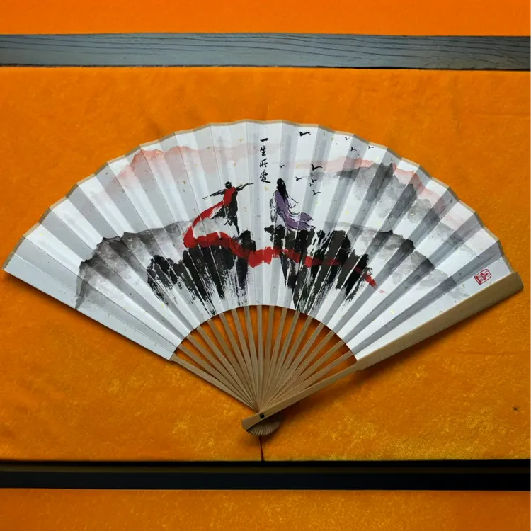 【顺丰包邮】闫露羽老师作品/一生所爱/9.5寸玉竹扇/装饰书法字画