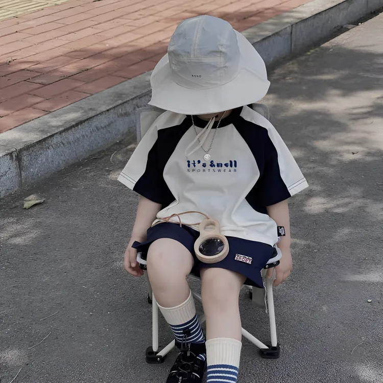 女童运动短裤套装夏季休闲运动五分裤男女童学生透气短袖两件套