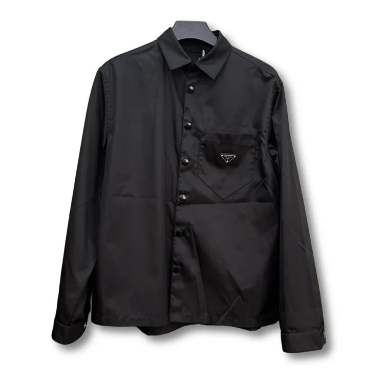 99新 Prada/普拉达 男装休闲外套长袖三角标再生尼龙衬衫/L/15800