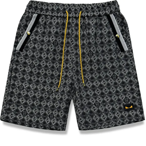 SP-D277-夏季新款时尚提花小恶魔百搭男士短裤轻奢休闲宽松