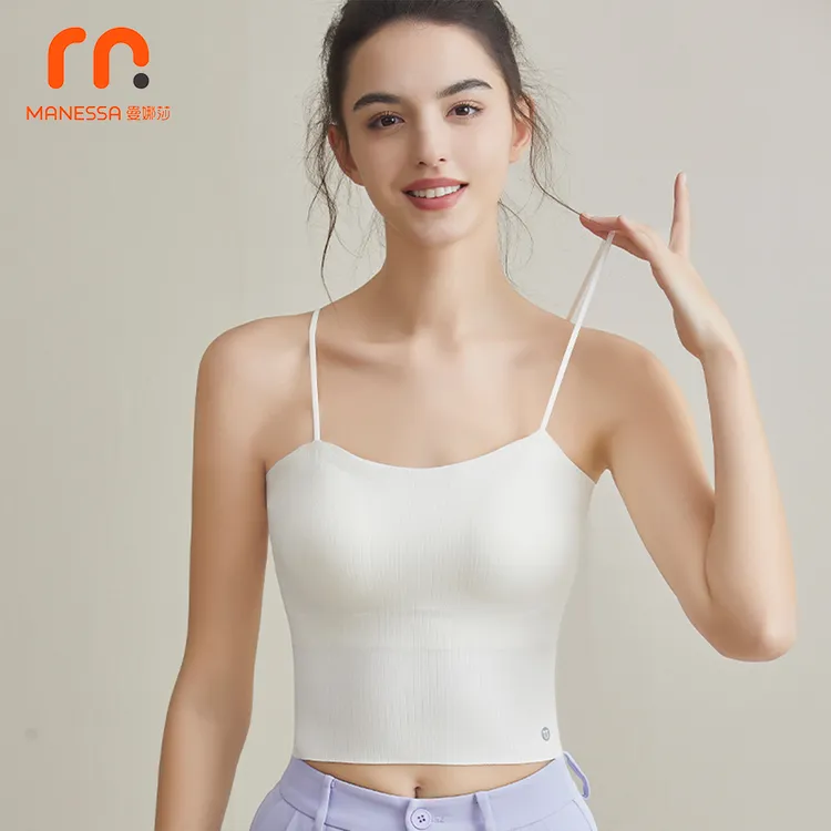 曼娜莎吊带背心款爆款2025内搭自带胸垫文胸一体百搭凉感美背内衣