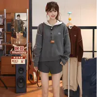 【成毅代言】Gap女装2025秋季新款logo纽扣休闲连帽毛衣793653