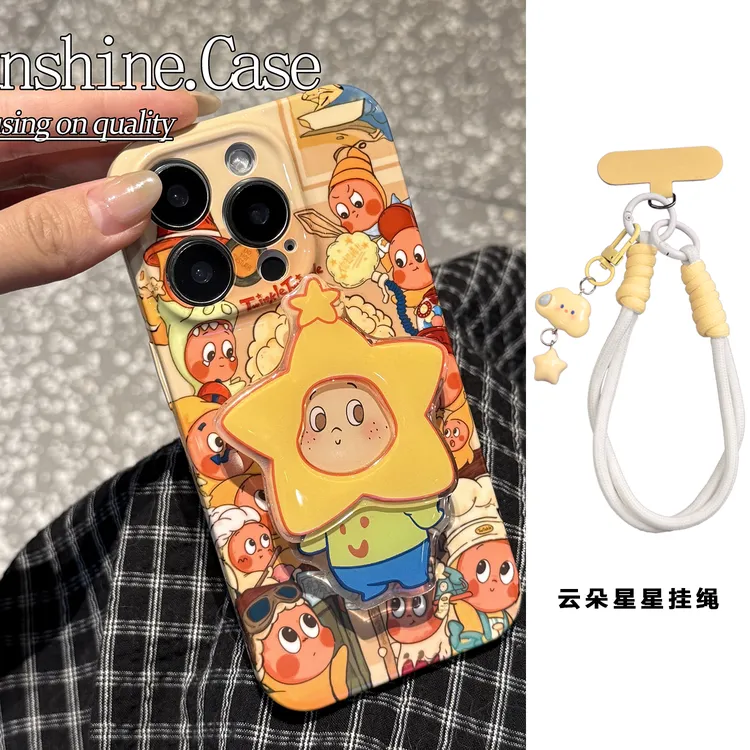 拼贴星星人软壳适用苹果oppo华为vivo小米手机壳防摔全包ins