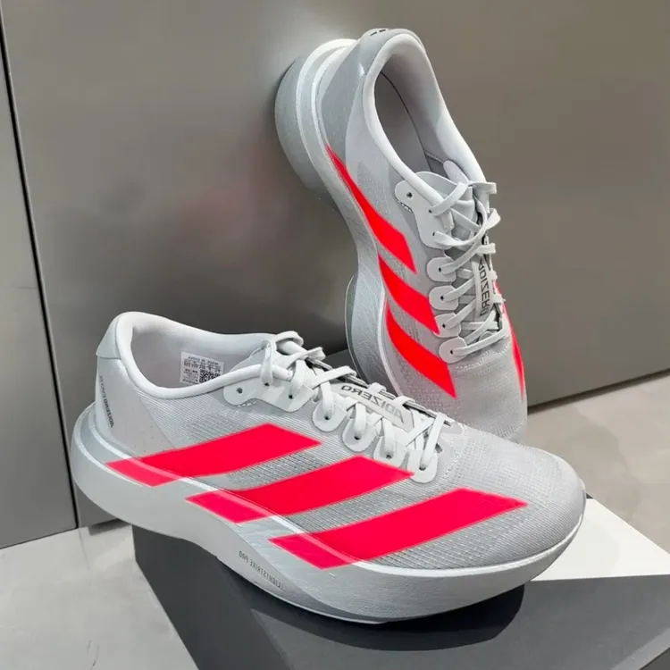 adidas阿迪达斯Adizero Evo 男款灰色低帮耐磨跑步运动鞋官方正品