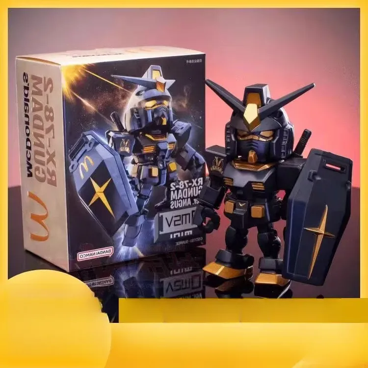 麦当当联名黑金高达联名安格斯手办原装机甲玩具儿童模型爆款摆件