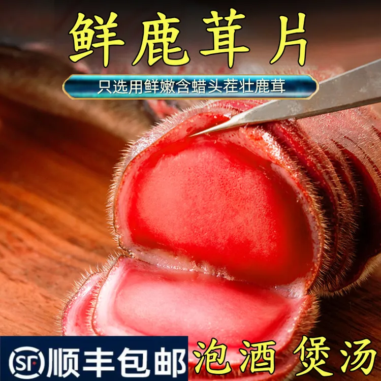 【鹿乡直发】20克梅花鲜鹿茸片吉林鹿茸营养男女滋补品保鲜泡酒煲汤