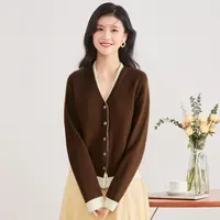 秋冬上新100%山羊绒V领轻奢女式羊绒衫25DAK1175