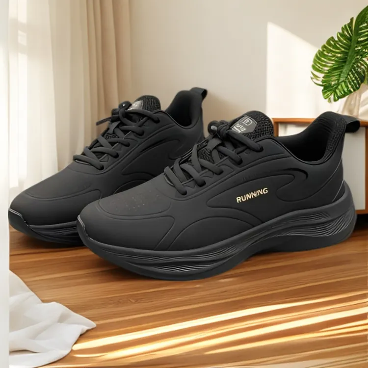 2025爆款男鞋软底黑跑鞋防水防滑潮流男士运动休闲跑步鞋减震1575