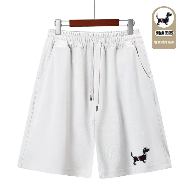 【万针刺绣】男女同款华夫格短裤五分裤舒适简约百搭沙滩短裤-D小狗