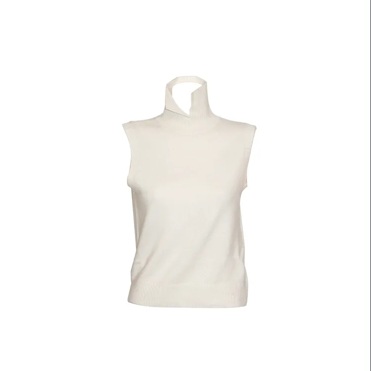 未使用 TFOURNNINE 通勤风薄款常规款纯色针织马夹毛衣