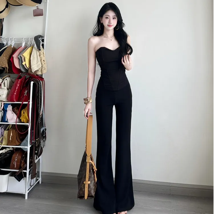 2025夏季新款时尚套装气质显瘦洋气休闲百搭名媛仙女风上衣长裤女