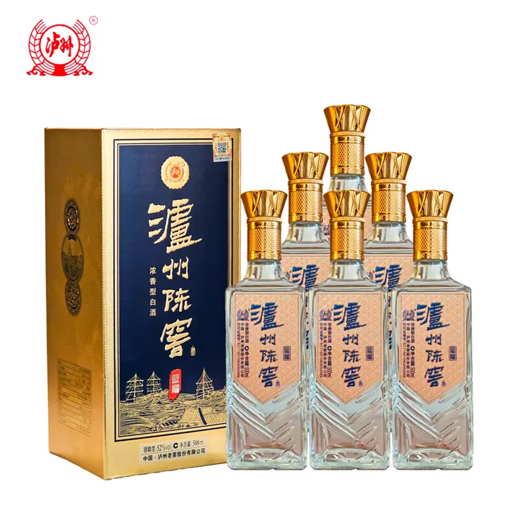 泸州老窖股份出品泸州陈窖蓝耀浓香型纯粮酒52度500ml*6瓶整箱装