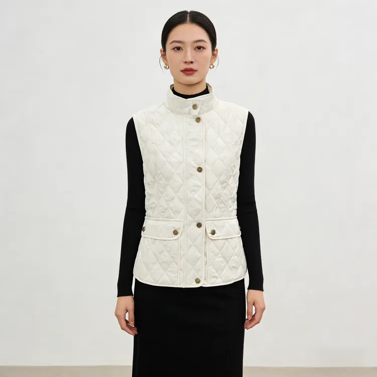 《女精英马甲》百搭女款冬季时髦菱格马甲韩版复古时尚英伦风02702