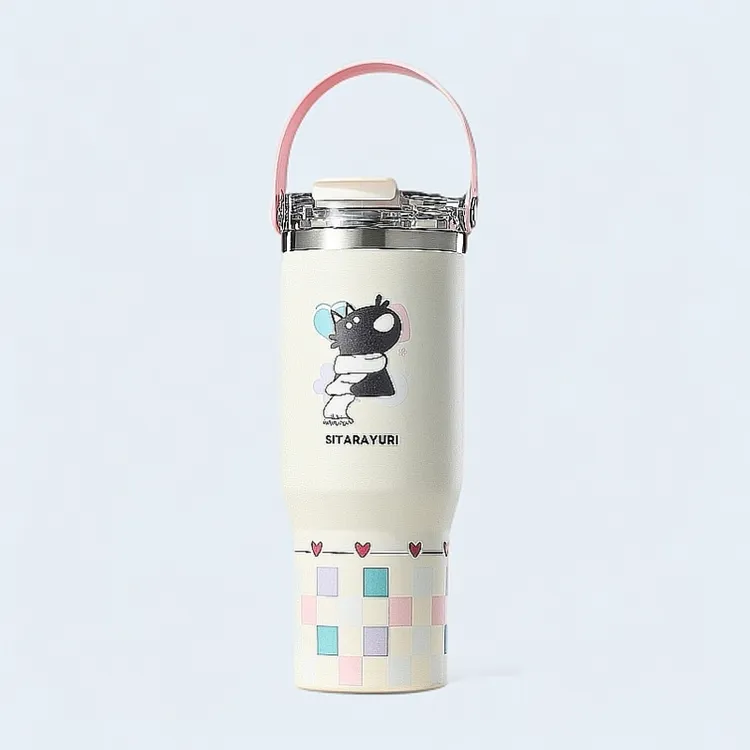 2025新款保温杯女生高颜值大容量水杯学生便携咖啡冰霸杯吸管杯子