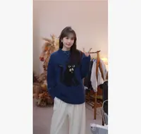 秋冬新款可爱小猫毛衣女秋冬软糯套头卡通动物图案DG0180